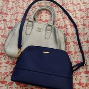 Bundle 2 bags christian siriano silver and elim&paul blue